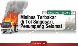 Minibus Terbakar di Tol Singosari, Penumpang Selamat Minibus Terbakar di Tol Singosari, Penumpang Selamat